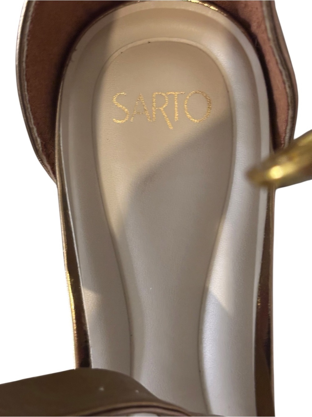 Franco Sarto Metallic Gold & Silver Low Block Heel Sandals Women’s Size 8 - Picture 3 of 6